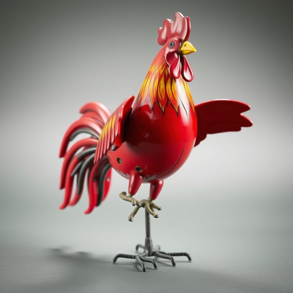 Authentication details on a vintage dancing rooster toy